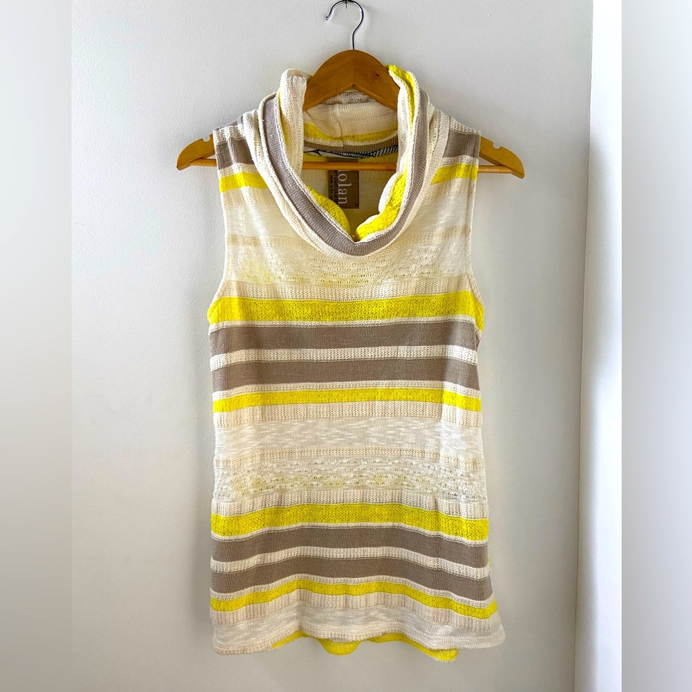 Dolan Size Large Striped Cowl Neck Top